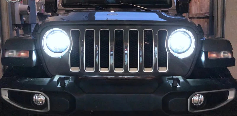 Oracle Jeep Wrangler JL/Gladiator JT 7in. High Powered LED Headlights (Pair) - No Halo - Back View