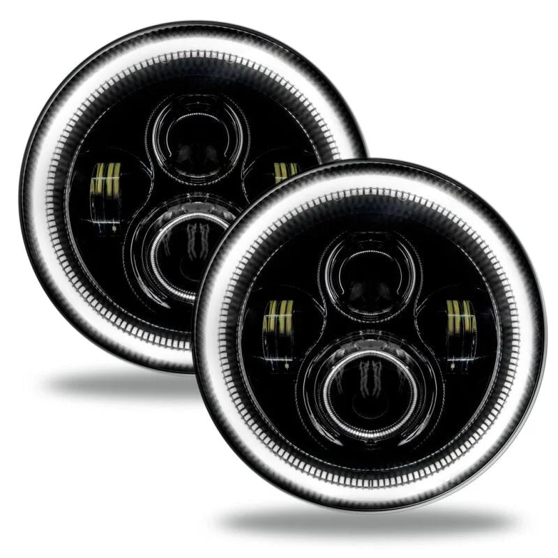 Oracle Jeep Wrangler JL/Gladiator JT 7in. High Powered LED Headlights (Pair) - White - Back View