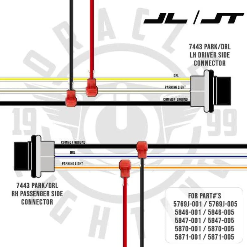 Oracle Jeep Wrangler JL/Gladiator JT 7in. High Powered LED Headlights (Pair) - White - Additional View 13