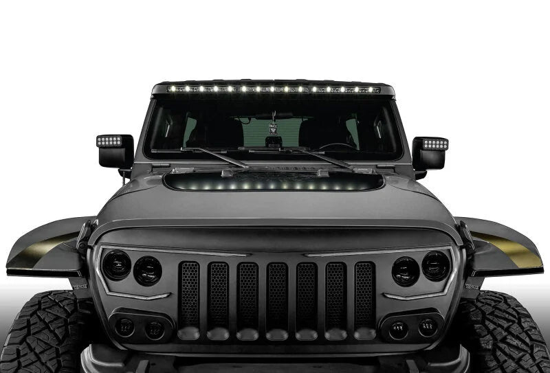 Oracle Jeep Wrangler JL/Gladiator JT Integrated Windshield LED Light Bar System - Side View