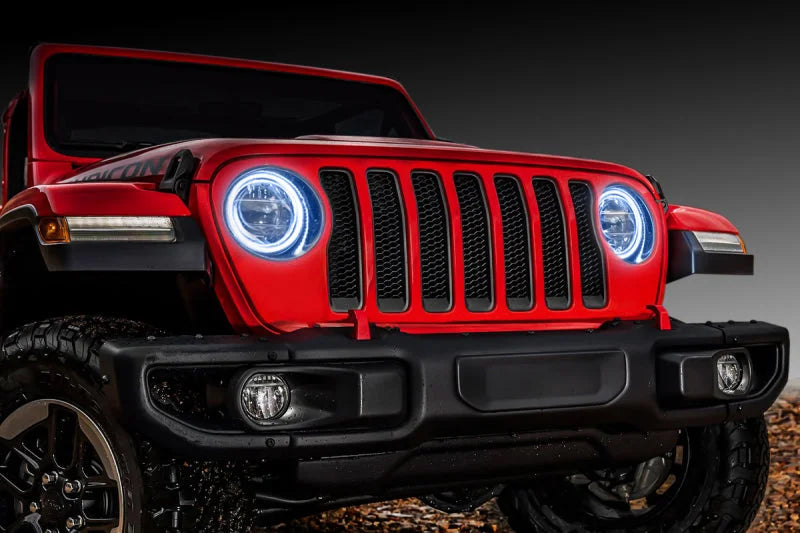 Oracle Jeep Wrangler JL/Gladiator JT LED Surface Mount Headlight Halo Kit - White - Back View