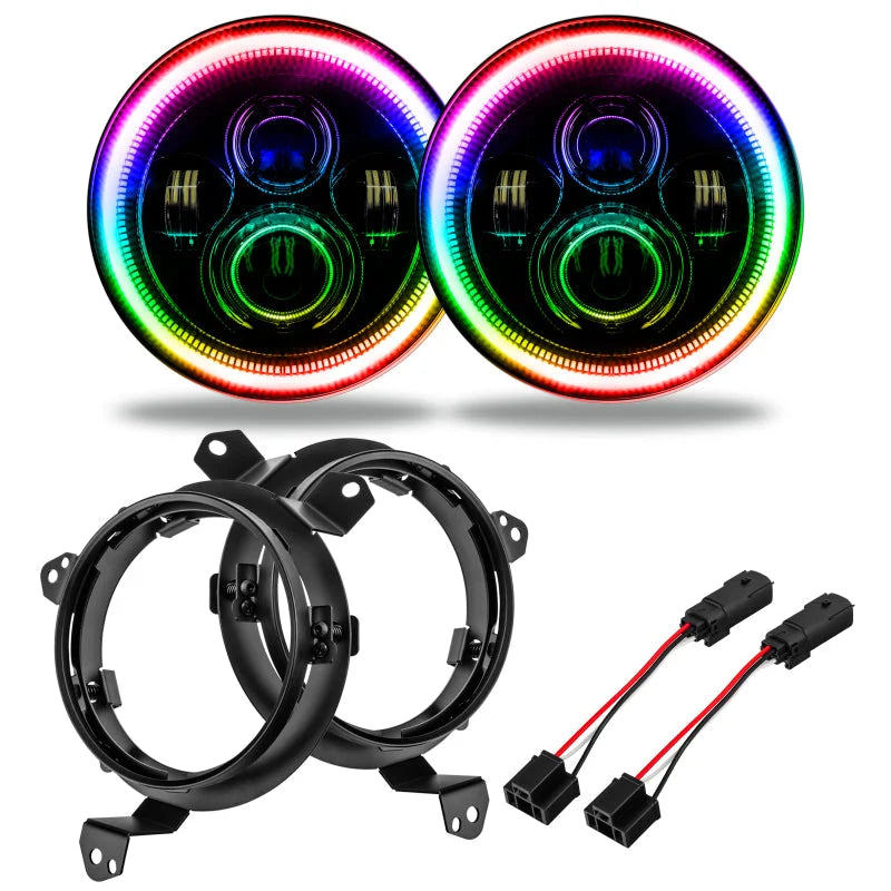 Oracle Jeep Wrangler JL/JT 7in. High Powered LED Headlights (Pair) - w/o Controller - Main Product View
