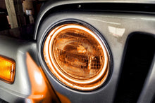 Load image into Gallery viewer, Oracle Jeep Wrangler TJ 97-06 LED Waterproof Halo Kit - Amber - Side View