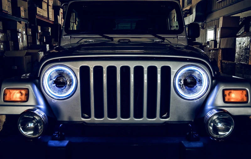 Oracle Jeep Wrangler TJ 97-06 LED Waterproof Halo Kit - White - Side View