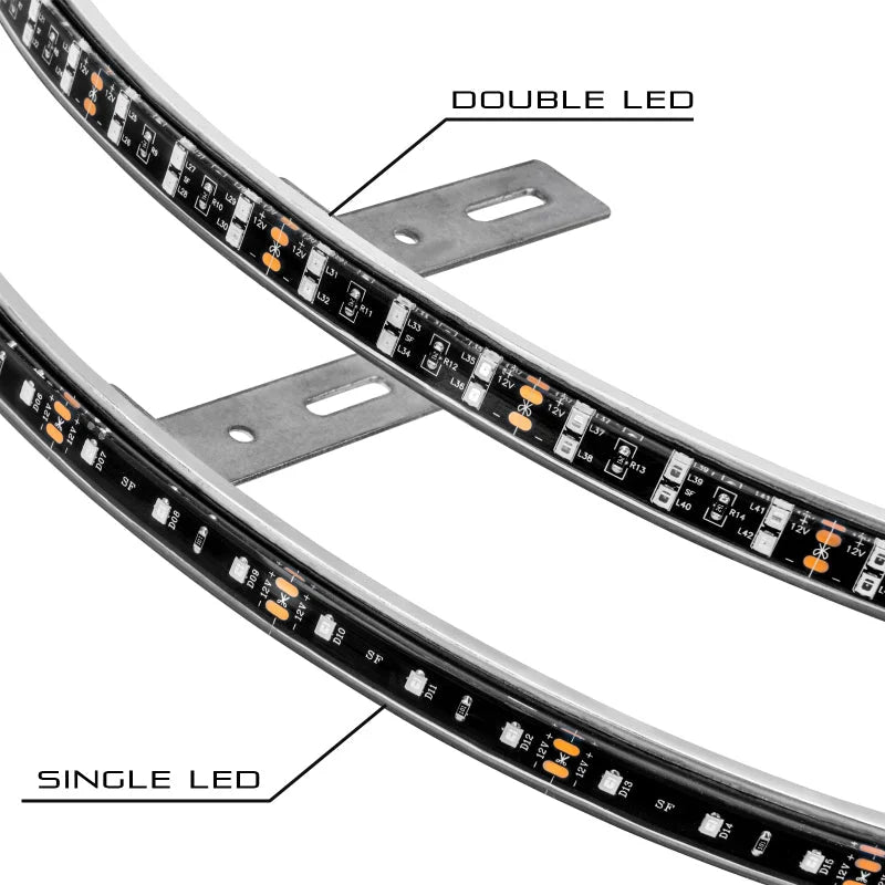 Oracle LED Illuminated Wheel Rings - Double LED - Blue - Side View