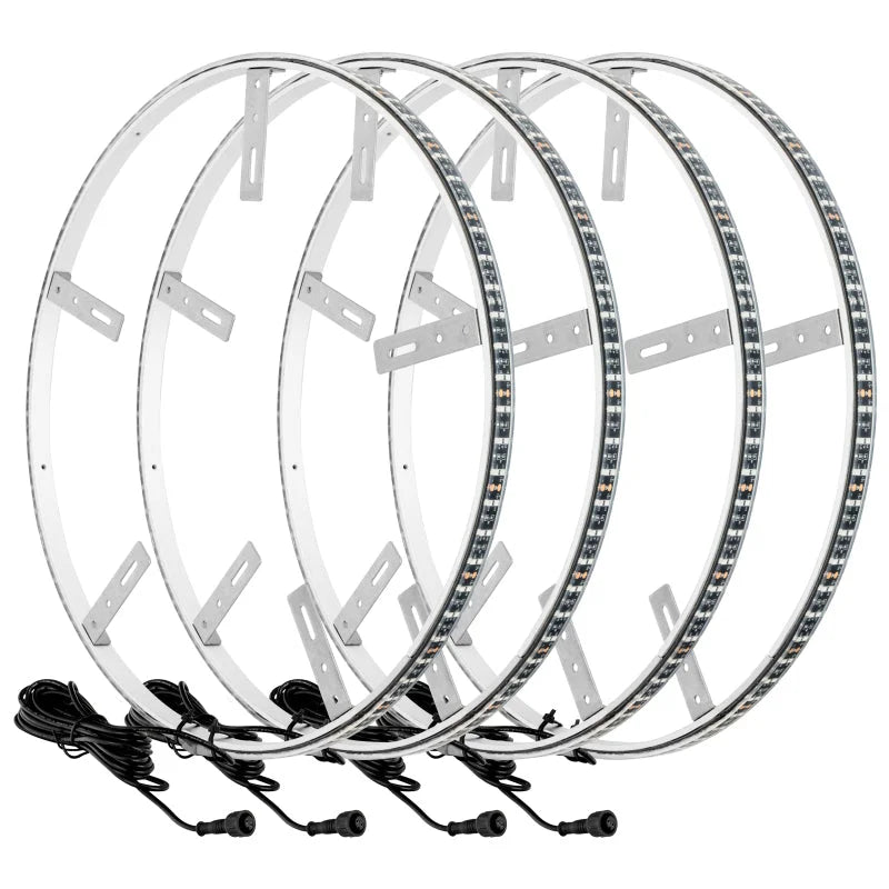 Oracle LED Illuminated Wheel Rings - Double LED - Blue - Back View