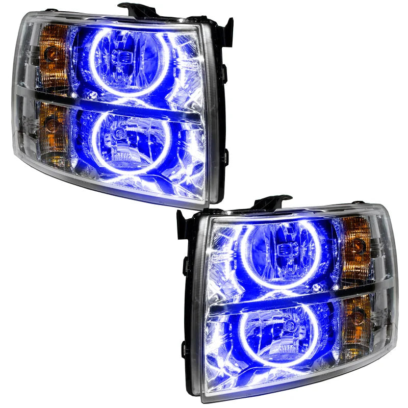 Oracle Lighting 07-13 Chevrolet Silverado Pre-Assembled LED Halo Headlights - Blue - Main Product View