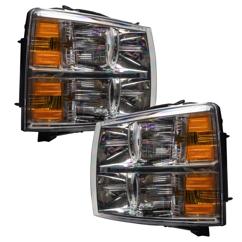 Oracle Lighting 07-13 Chevrolet Silverado Pre-Assembled LED Halo Headlights - Blue - Installation View