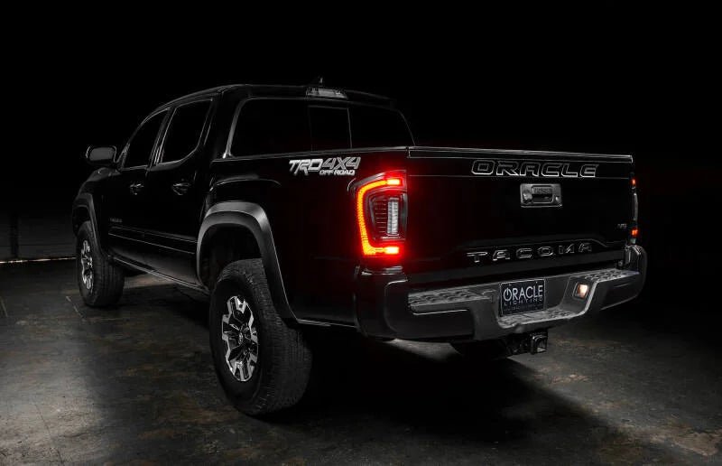 Oracle Lighting 16-23 Gen 3 Toyota Tacoma Black Series Flush Style LED Tail Lights - Back View