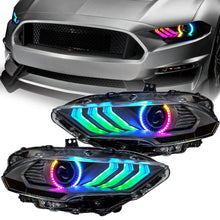 Load image into Gallery viewer, Oracle Lighting 18-23 Ford Mustang Dynamic ColorSHIFT LED Headlights - Black Series - Main Product View