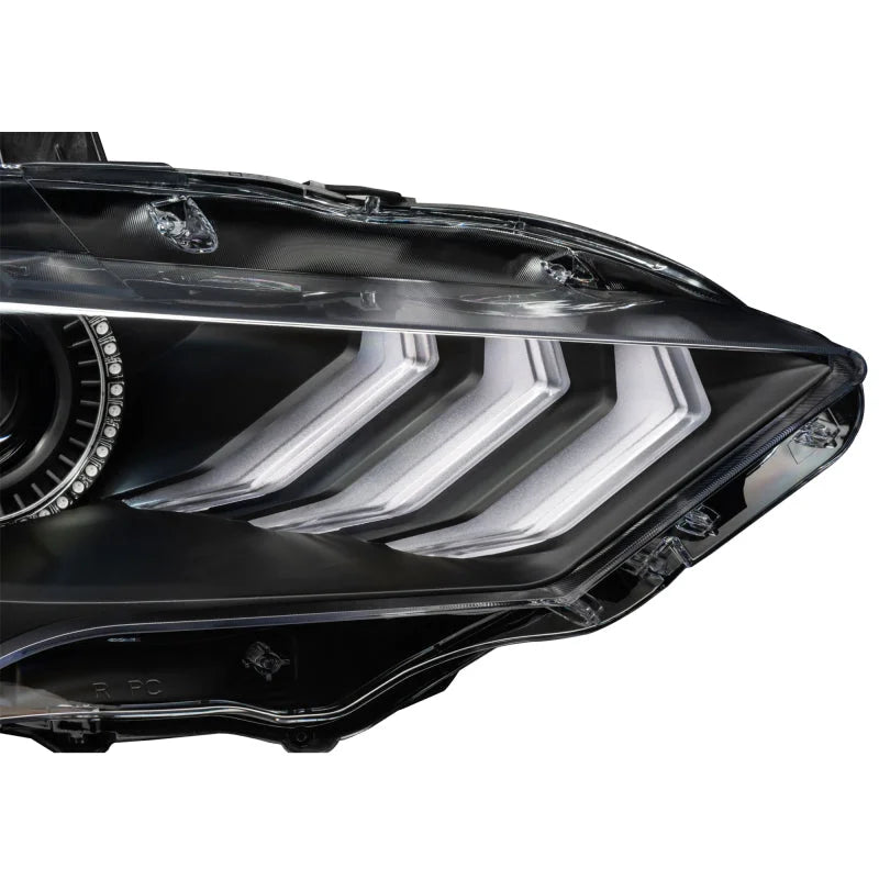 Oracle Lighting 18-23 Ford Mustang Dynamic ColorSHIFT LED Headlights - Black Series - Back View
