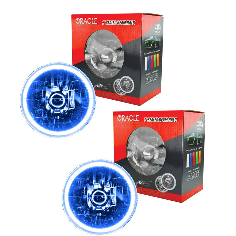 Oracle Lighting 97-06 Jeep Wrangler TJ Pre-Assembled LED Halo Headlights - Main Product View