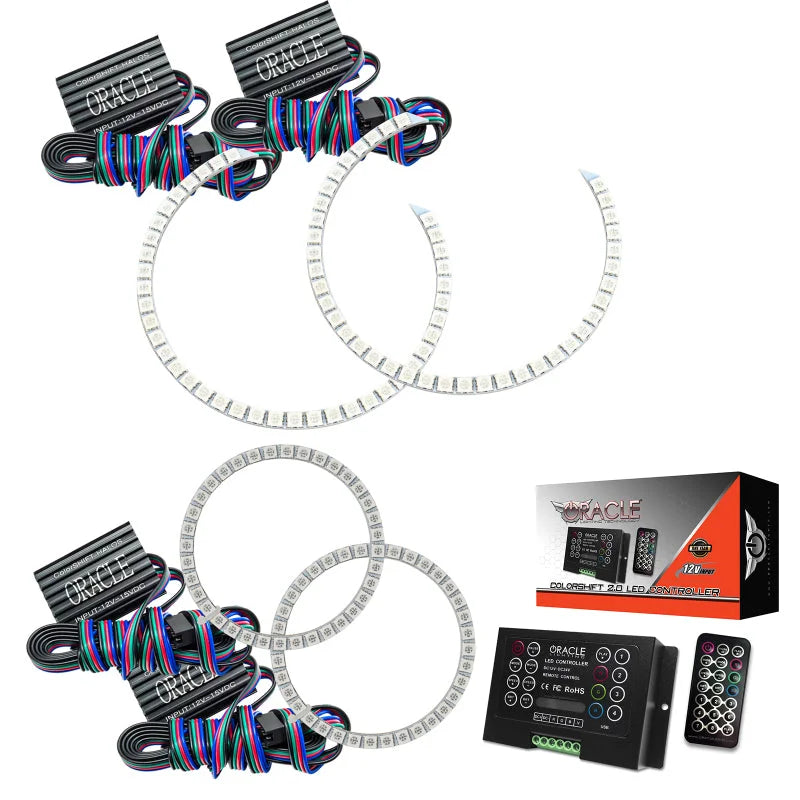 Oracle Mercedes Benz C-Class 08-11 Halo Kit - ColorSHIFT w/ 2.0 Controller - Installation View