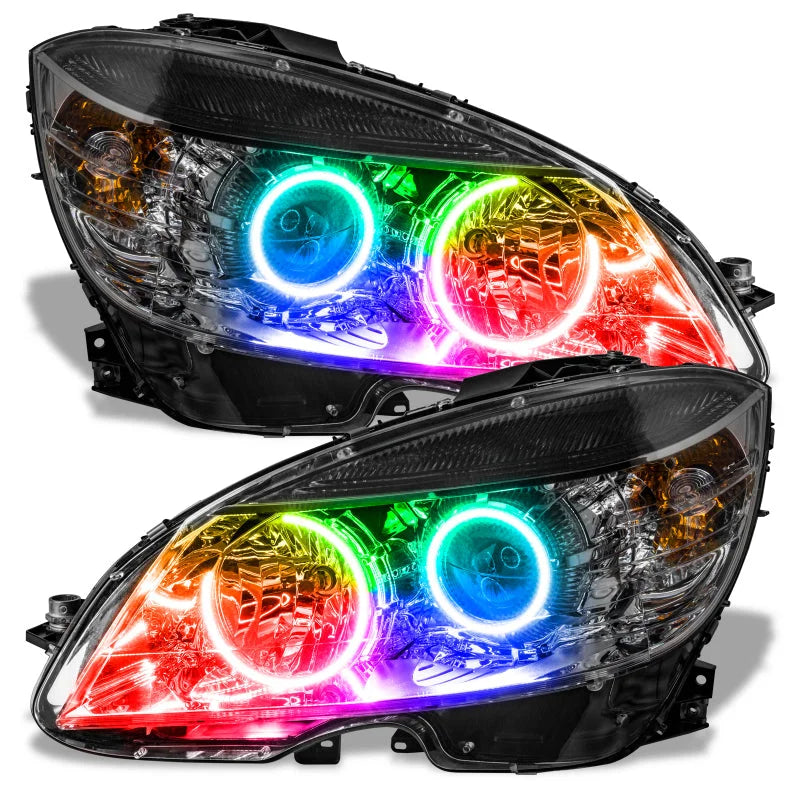 Oracle Mercedes Benz C-Class 08-11 Halo Kit - ColorSHIFT w/ Simple Controller - Back View