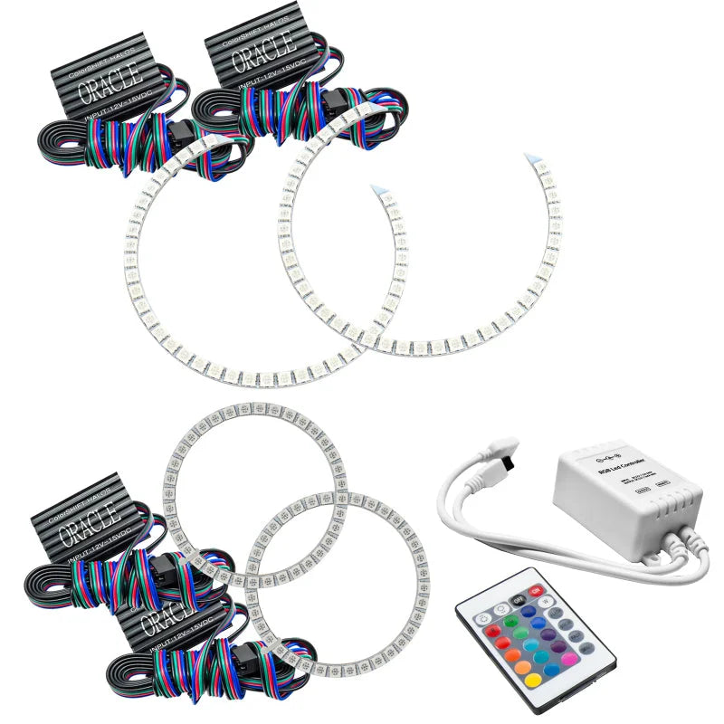 Oracle Mercedes Benz C-Class 08-11 Halo Kit - ColorSHIFT w/ Simple Controller - Installation View