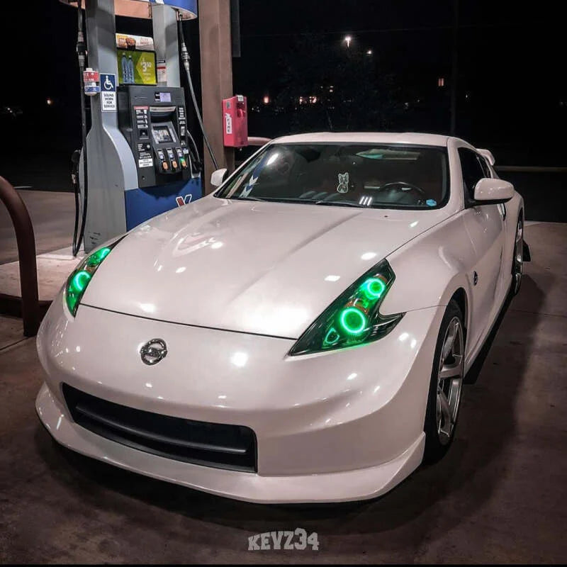 Oracle Nissan 370 Z 09-20 LED Dual Halo Kit - Red - Side View