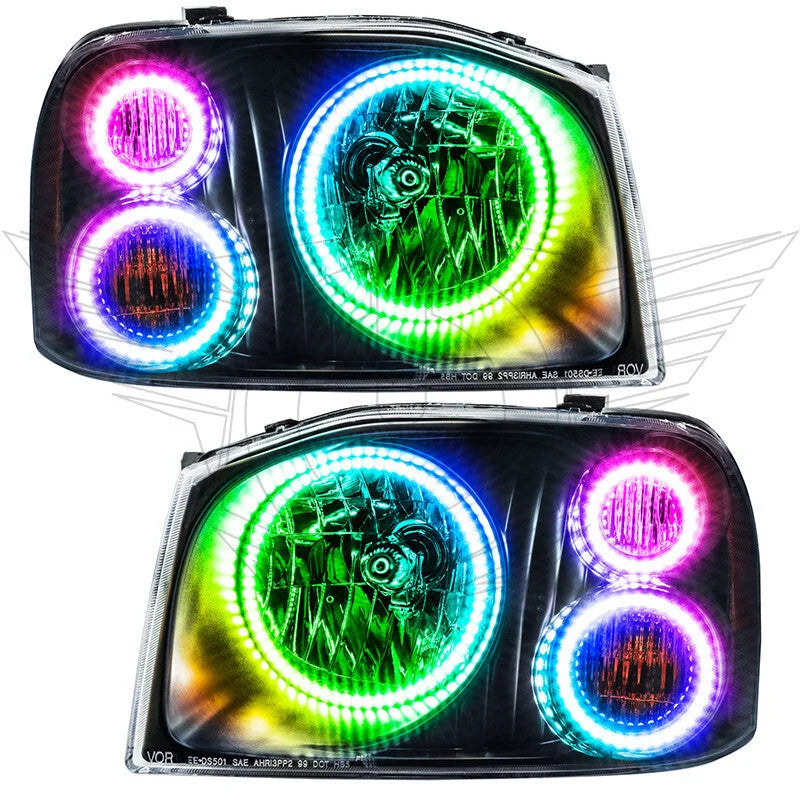 Oracle Nissan Frontier 01-04 Halo Kit - Triple - ColorSHIFT w/ Simple Controller - Side View