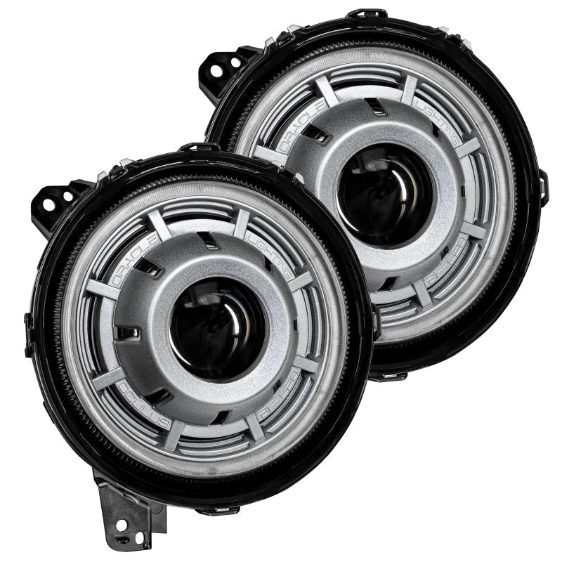 Oracle Oculus Bi-LED Projector Headlights for Jeep JL/Gladiator JT Satin Silver 5500K - Main Product View