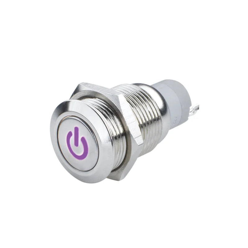 Oracle Power Symbol On/Off Flush Mount LED Switch - UV/Purple - Main Product View