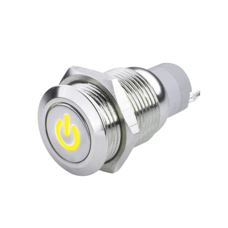 Oracle Power Symbol On/Off Flush Mount LED Switch - Yellow - Main Product View