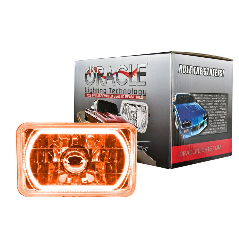 Oracle Pre-Installed Lights 4x6 IN. Sealed Beam - Amber Halo - Main Product View