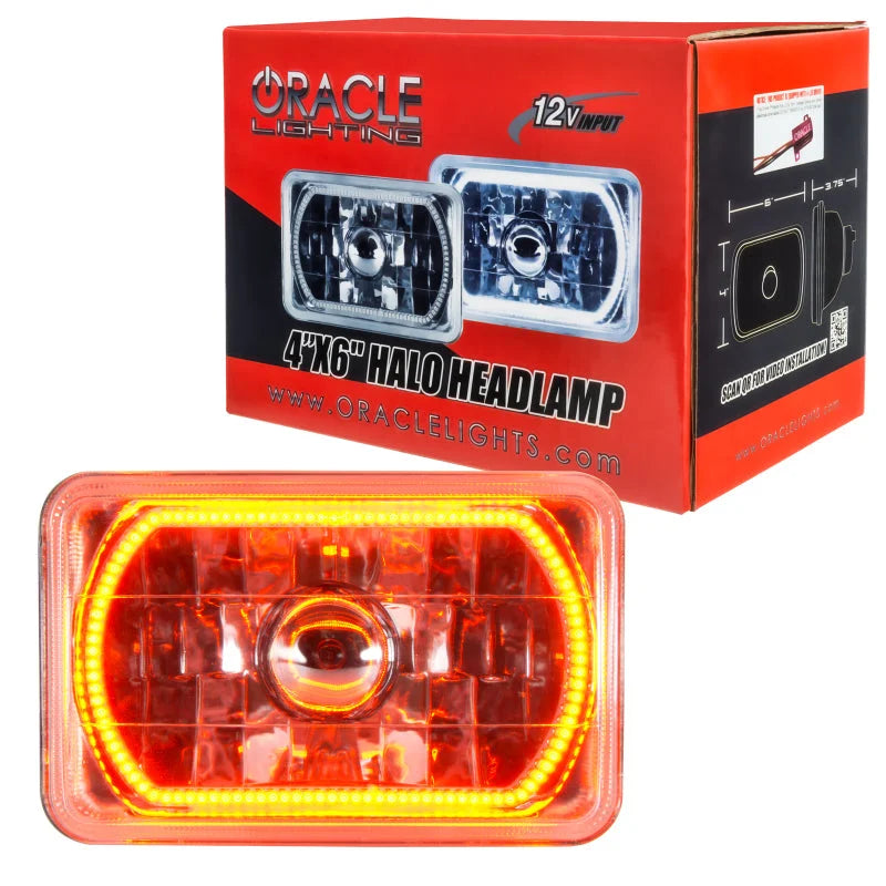 Oracle Pre-Installed Lights 4x6 IN. Sealed Beam - Amber Halo - Side View