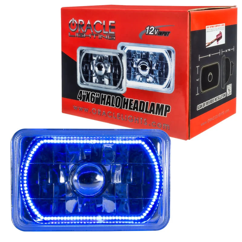 Oracle Pre-Installed Lights 4x6 IN. Sealed Beam - Blue Halo - Side View