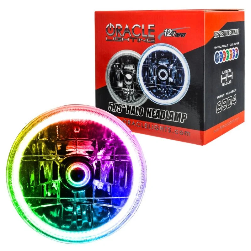 Oracle Pre-Installed Lights 5.75 IN. Sealed Beam - ColorSHIFT Halo - Installation View