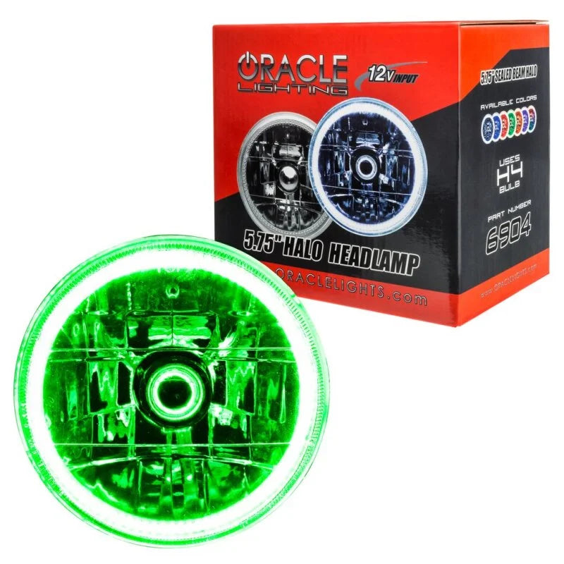 Oracle Pre-Installed Lights 5.75 IN. Sealed Beam - Green Halo - Side View