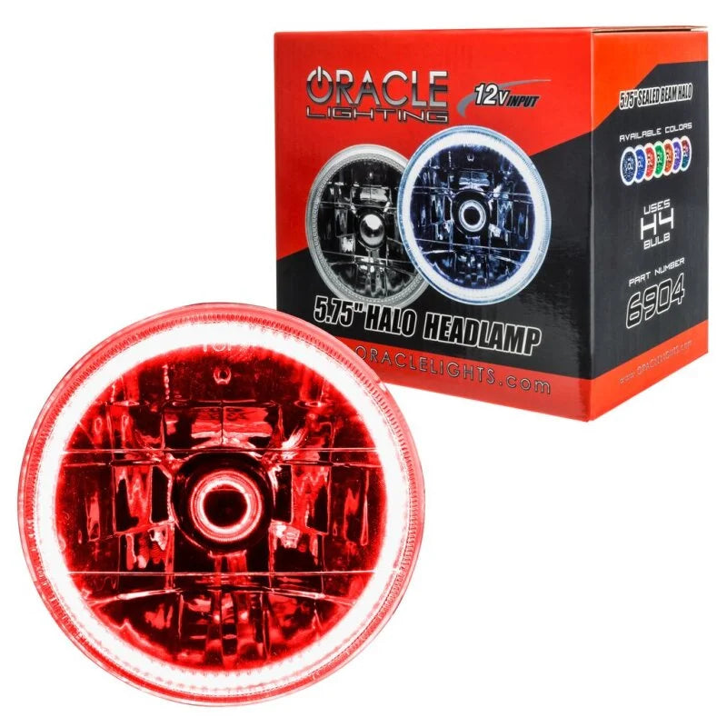 Oracle Pre-Installed Lights 5.75 IN. Sealed Beam - Red Halo - Installation View