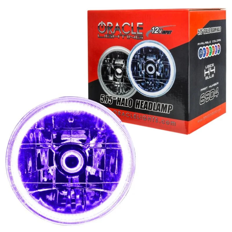 Oracle Pre-Installed Lights 5.75 IN. Sealed Beam - UV/Purple Halo - Side View