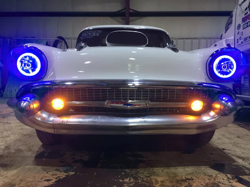 Oracle Pre-Installed Lights 7 IN. Sealed Beam - Blue Halo - Back View