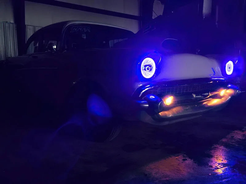 Oracle Pre-Installed Lights 7 IN. Sealed Beam - Blue Halo - Installation View