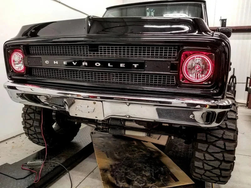 Oracle Pre-Installed Lights 7 IN. Sealed Beam - Red Halo - Back View
