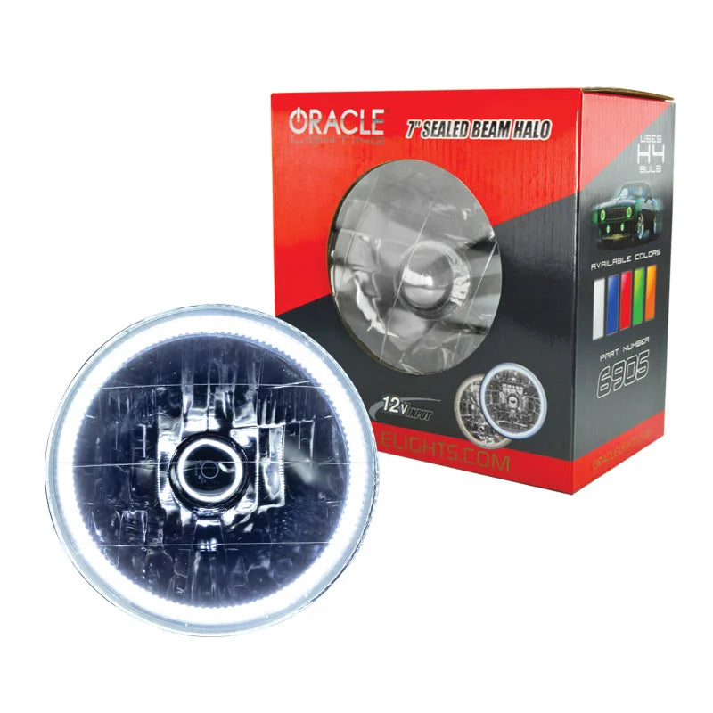 Oracle Pre-Installed Lights 7 IN. Sealed Beam - White Halo - Main Product View