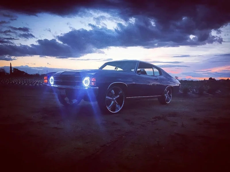 Oracle Pre-Installed Lights 7 IN. Sealed Beam - White Halo - Back View