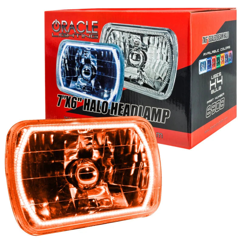 Oracle Pre-Installed Lights 7x6 IN. Sealed Beam - Amber Halo - Side View