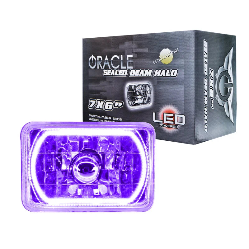 Oracle Pre-Installed Lights 7x6 IN. Sealed Beam - UV/Purple Halo - Main Product View
