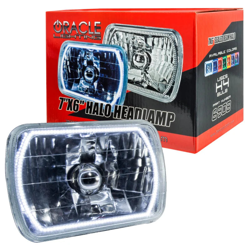 Oracle Pre-Installed Lights 7x6 IN. Sealed Beam - White Halo - Back View