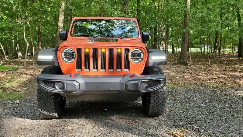 Oracle Pre-Runner Style LED Grille Kit for Jeep Gladiator JT - Amber - Side View