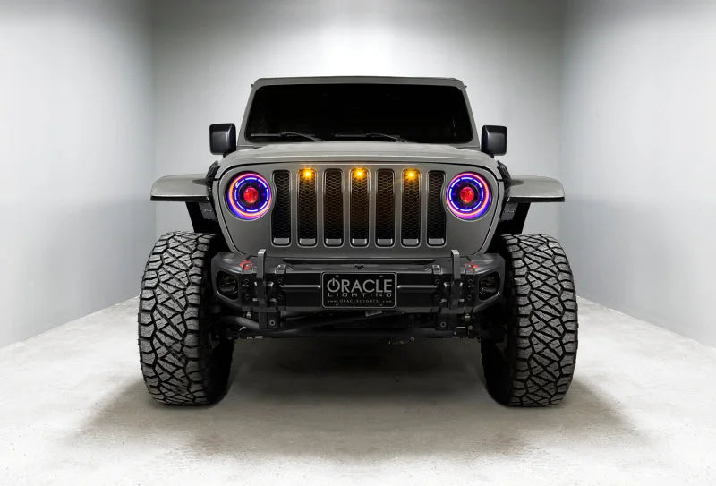 Oracle Pre-Runner Style LED Grille Kit for Jeep Gladiator JT - Amber - Installation View