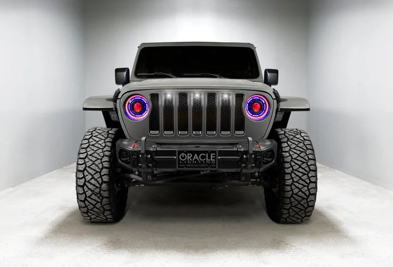 Oracle Pre-Runner Style LED Grille Kit for Jeep Gladiator JT - White - Back View
