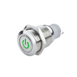 Load image into Gallery viewer, Oracle Pre-Wired Power Symbol On/Off Flush Mount LED Switch - Green - Main Product View
