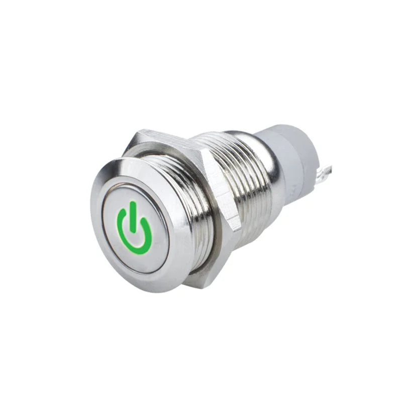 Oracle Pre-Wired Power Symbol On/Off Flush Mount LED Switch - Green - Main Product View