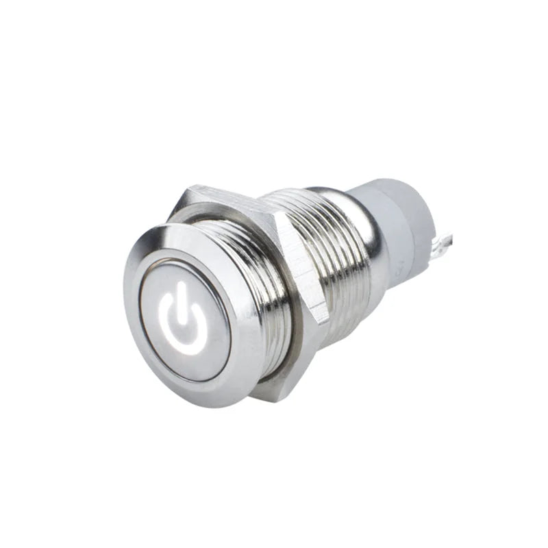 Oracle Pre-Wired Power Symbol On/Off Flush Mount LED Switch - White - Side View