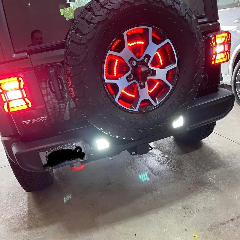 Oracle Rear Bumper LED Reverse Lights for Jeep Wrangler JL - 6000K - Side View