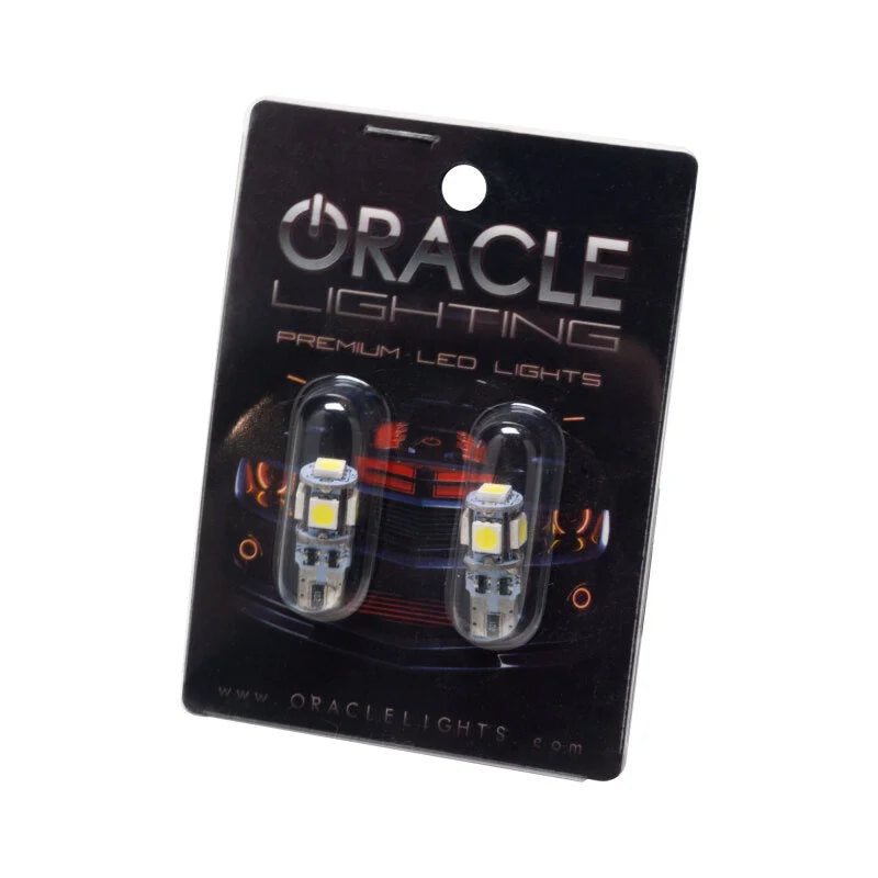 Oracle T10 5 LED 3 Chip SMD Bulbs (Pair) - Cool White - Side View