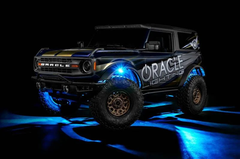 Oracle Underbody  RGB+W Wheel Well Rock Light Kit - 4 PCS - ColorSHIFT - Back View