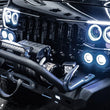 Load image into Gallery viewer, Oracle Vector Jeep Wrangler JK Grille Halo Kit - ColorSHIFT w/o Controller - Side View