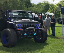 Load image into Gallery viewer, Oracle Vector Jeep Wrangler JK Grille LED Halo Kit - White - Side View